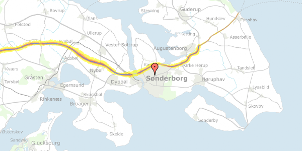 Trafikstøjkort på Solbakken 5, 6400 Sønderborg