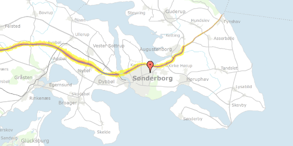 Trafikstøjkort på Solsortevej 1, 6400 Sønderborg