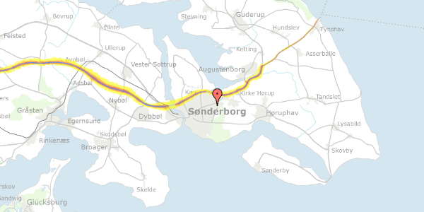 Trafikstøjkort på Stationsvej 15, 6400 Sønderborg