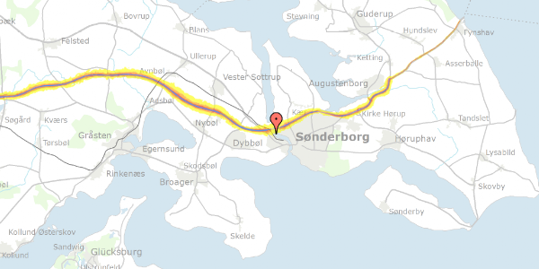 Trafikstøjkort på Sundhøj 10, 6400 Sønderborg