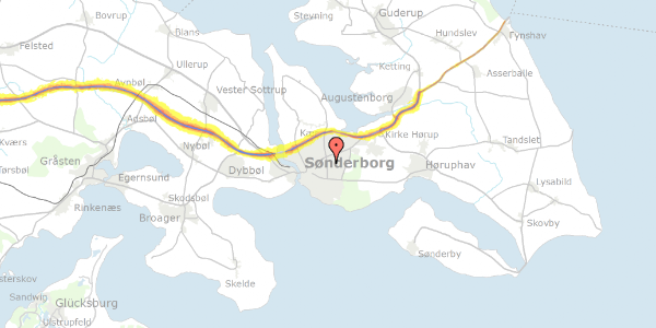 Trafikstøjkort på Sundsmarkvej 63, 6400 Sønderborg