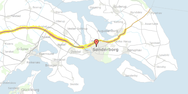 Trafikstøjkort på Søgræsvej 2, 2. mf, 6400 Sønderborg