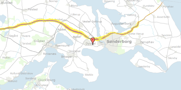 Trafikstøjkort på Sønderballe 7, 6400 Sønderborg