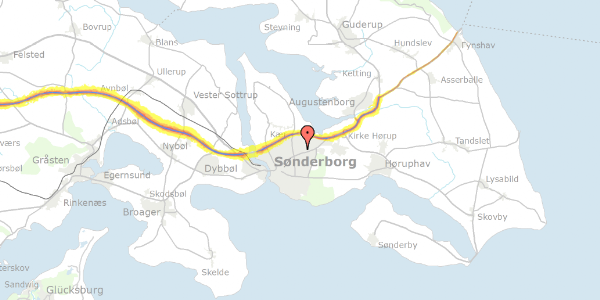 Trafikstøjkort på Søndervang 5, 6400 Sønderborg