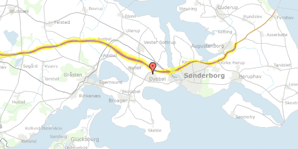 Trafikstøjkort på Trenevej 27, 6400 Sønderborg