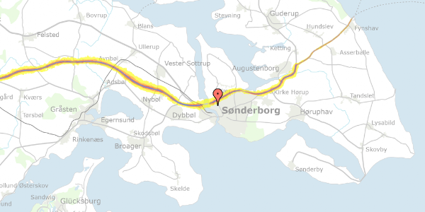 Trafikstøjkort på Udsigten 6, 1. 5, 6400 Sønderborg