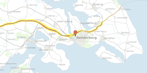 Trafikstøjkort på Udsigten 39, 6400 Sønderborg