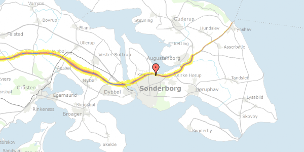 Trafikstøjkort på Ulkebøldam 8, 6400 Sønderborg