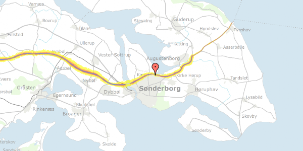 Trafikstøjkort på Ulkebøldam 15, 6400 Sønderborg