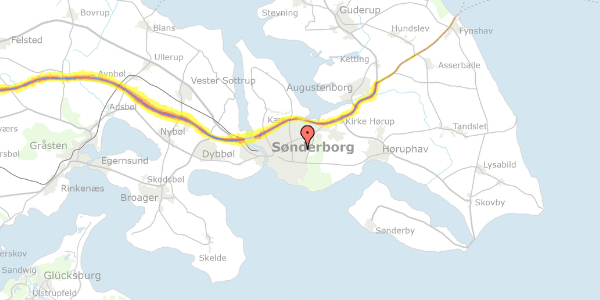 Trafikstøjkort på Ved Skellet 10, 6400 Sønderborg