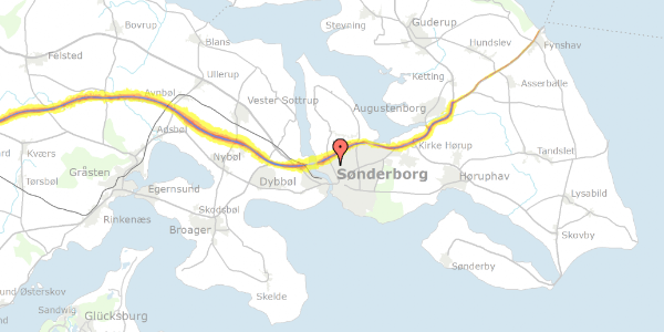 Trafikstøjkort på Vesterkobbel 48, 6400 Sønderborg