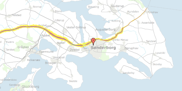 Trafikstøjkort på Vesterkobbel 222, 6400 Sønderborg