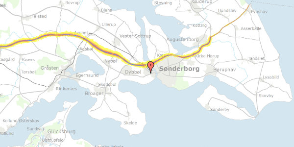 Trafikstøjkort på Vesterled 12, 6400 Sønderborg