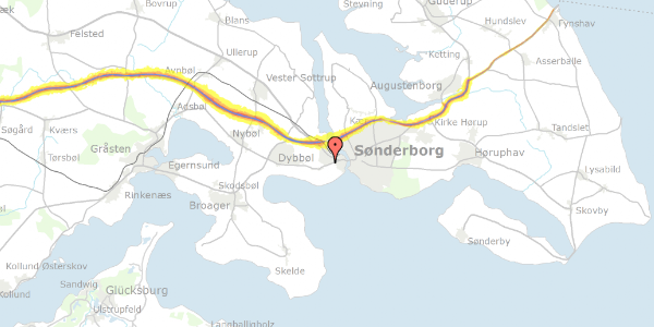 Trafikstøjkort på Vesterled 21, 6400 Sønderborg