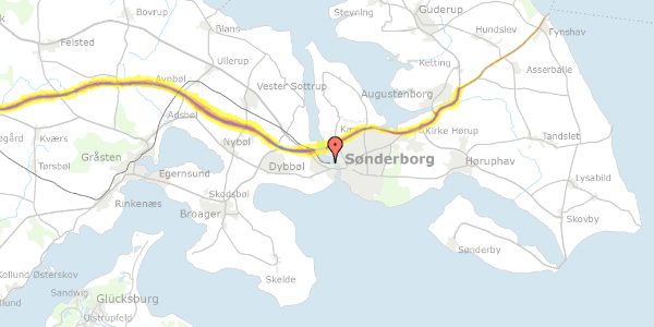 Trafikstøjkort på Vissingsgade 50, 6400 Sønderborg