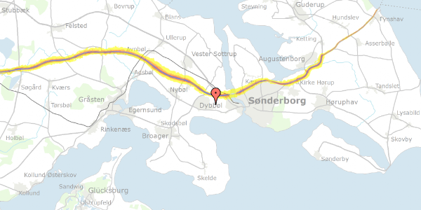 Trafikstøjkort på Østerballe 5, 6400 Sønderborg