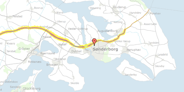 Trafikstøjkort på Østerkobbel 62, 6400 Sønderborg