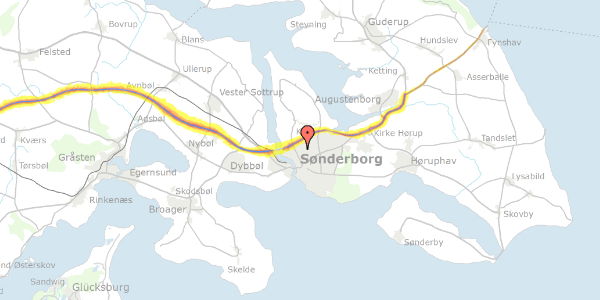 Trafikstøjkort på Østerkobbel 105, 6400 Sønderborg