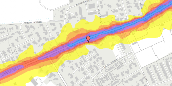 Trafikstøjkort på Hovedgaden 99, 6360 Tinglev