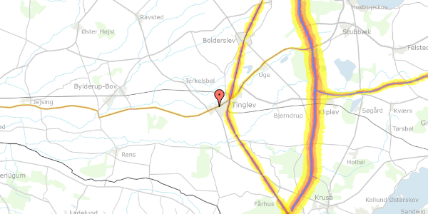 Trafikstøjkort på Vestermarken 25, 6360 Tinglev