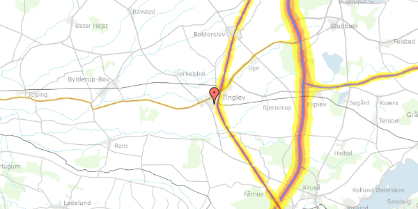 Trafikstøjkort på Vibevænget 11, 6360 Tinglev