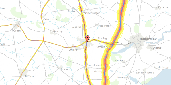 Trafikstøjkort på Anne-Marie Vej 1, 6500 Vojens