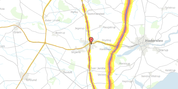 Trafikstøjkort på Anne-Marie Vej 5, 6500 Vojens