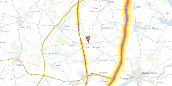 Trafikstøjkort på Damager 14, 6560 Sommersted