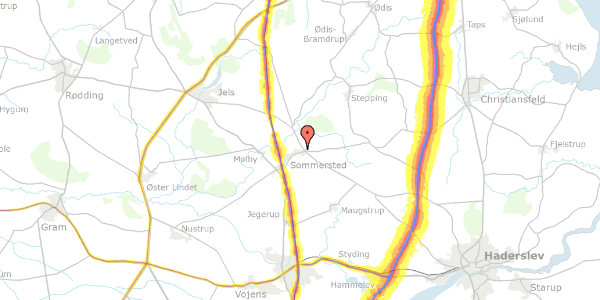 Trafikstøjkort på Damager 27, 6560 Sommersted
