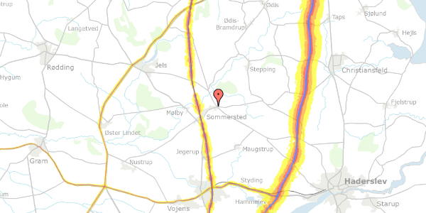 Trafikstøjkort på Damager 28, 6560 Sommersted