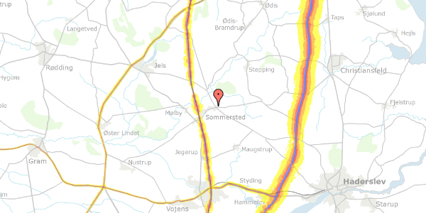 Trafikstøjkort på Damager 31, 6560 Sommersted