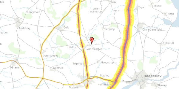 Trafikstøjkort på Damager 43, 6560 Sommersted
