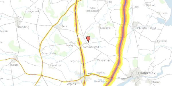 Trafikstøjkort på Damager 82, 6560 Sommersted