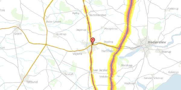 Trafikstøjkort på Huginsvang 53, 6500 Vojens