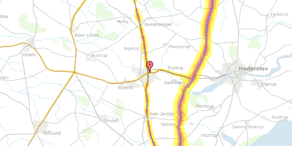 Trafikstøjkort på Huginsvang 75, 6500 Vojens