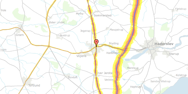 Trafikstøjkort på Odinsvej 45, 6500 Vojens