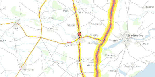 Trafikstøjkort på Odinsvej 151, 6500 Vojens