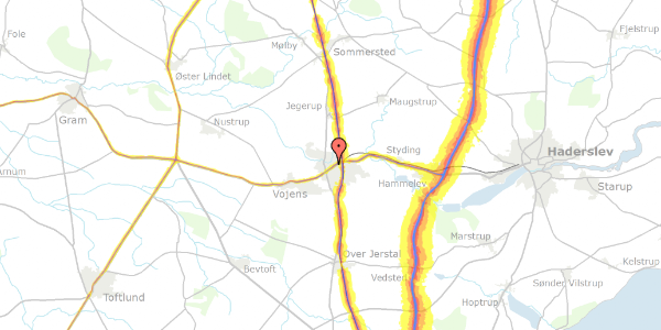 Trafikstøjkort på Odinsvej 187, 6500 Vojens