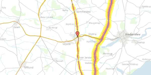 Trafikstøjkort på Odinsvej 217, 6500 Vojens