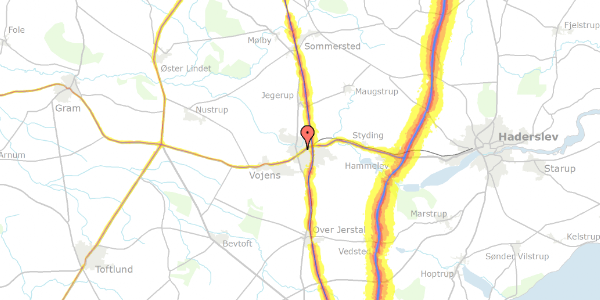 Trafikstøjkort på Odinsvej 275, 6500 Vojens