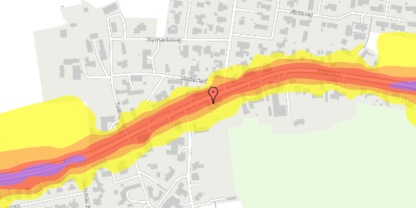 Trafikstøjkort på Ribevej 49, 6500 Vojens