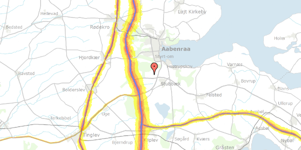 Trafikstøjkort på Årupgade 37, 6200 Aabenraa