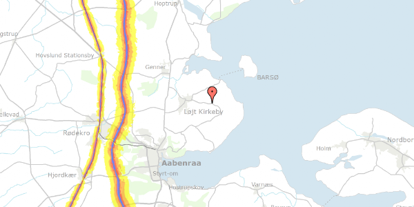 Trafikstøjkort på Barsmark Bygade 95, 6200 Aabenraa