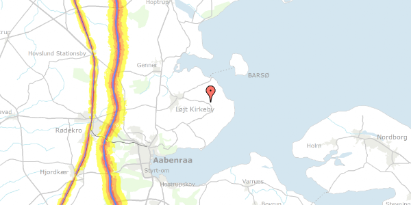 Trafikstøjkort på Barsmark Bygade 139, 6200 Aabenraa