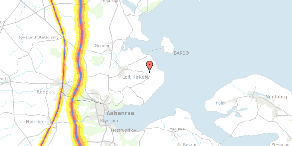 Trafikstøjkort på Barsmark Bygade 163, 6200 Aabenraa