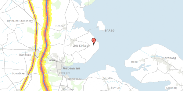 Trafikstøjkort på Barsmark Bygade 228, 6200 Aabenraa