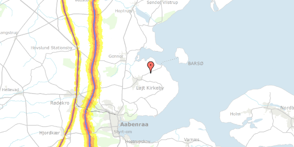 Trafikstøjkort på Barsøvej 65, 6200 Aabenraa