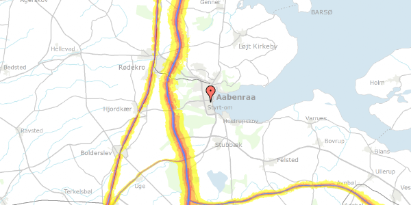 Trafikstøjkort på Borgmesterløkken 15, 6200 Aabenraa