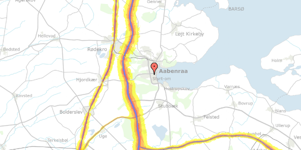 Trafikstøjkort på Borgmesterløkken 20, 6200 Aabenraa