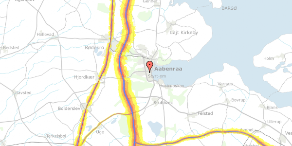 Trafikstøjkort på Borgmesterløkken 30A, 6200 Aabenraa